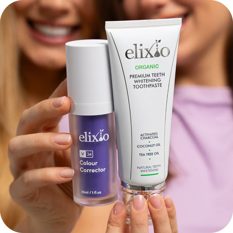 Pasta & Korektor V34 Elixio - zestaw wybielający - Elixio Cosmetics